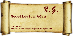 Nedelkovics Géza névjegykártya